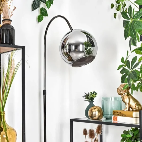 hofstein Koyoto Lampadaire Chrome, Noir, 1 lumière* Lampes Modernes
