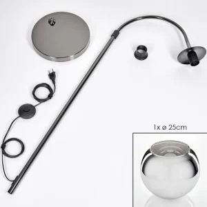 hofstein Koyoto Lampadaire Chrome, Noir, 1 lumière* Lampes Modernes