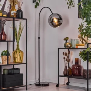 hofstein Koyoto Lampadaire Chrome, Noir, 1 lumière* Lampes Modernes