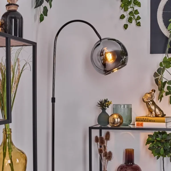 hofstein Koyoto Lampadaire Chrome, Noir, 1 lumière* Lampes Modernes