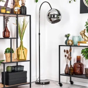hofstein Koyoto Lampadaire Chrome, Noir, 1 lumière* Lampes Modernes