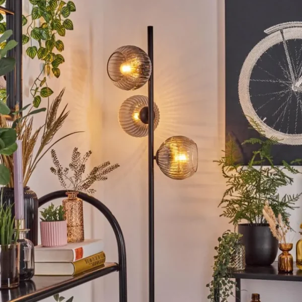 hofstein Koyoto Lampadaire Clair, Fumé, 3 lumières* Lampes Modernes