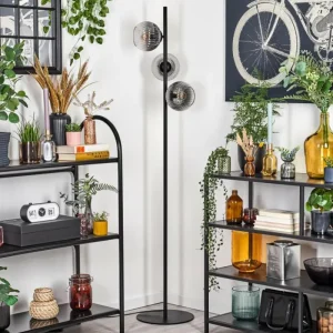 hofstein Koyoto Lampadaire Clair, Fumé, 3 lumières* Lampes Modernes