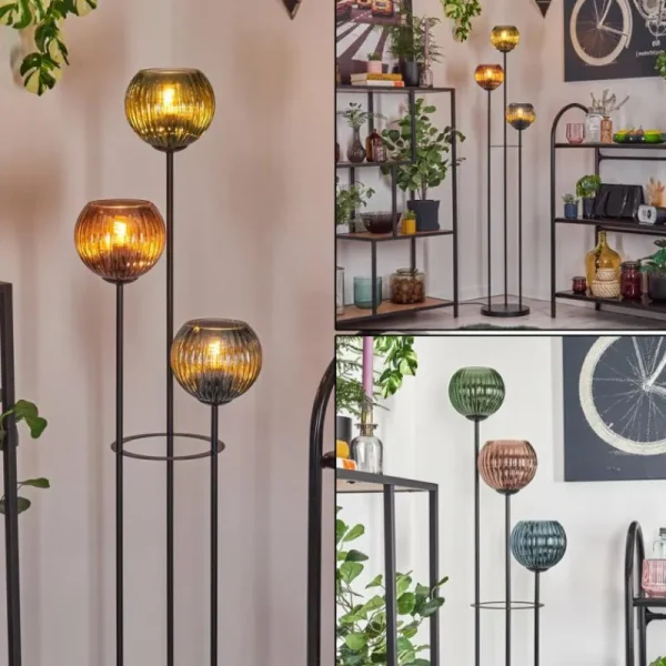hofstein Koyoto Lampadaire Noir, 3 lumières* Lampes Modernes
