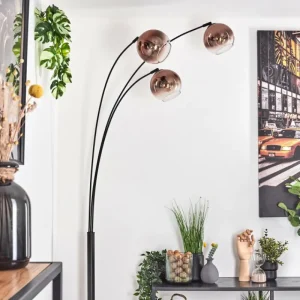 hofstein Koyoto Lampadaire Noir, 3 lumières* Lampes En Verre