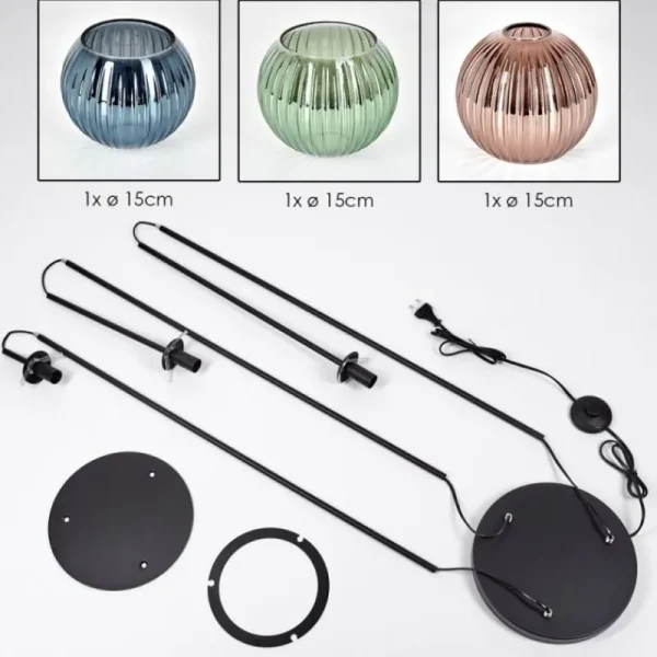 hofstein Koyoto Lampadaire Noir, 3 lumières* Lampes Modernes