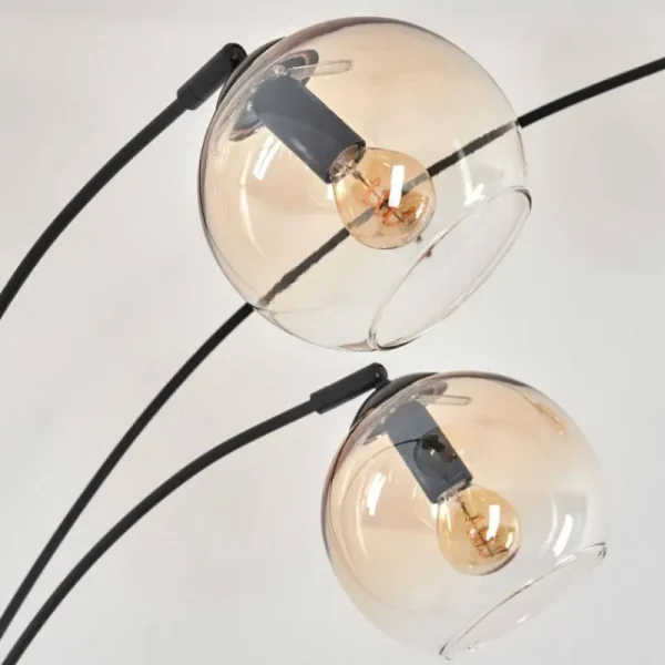 hofstein Koyoto Lampadaire Noir, 3 lumières* Lampes En Verre
