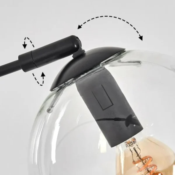 hofstein Koyoto Lampadaire Noir, 3 lumières* Lampes En Verre