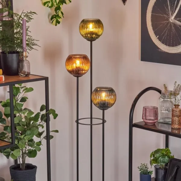 hofstein Koyoto Lampadaire Noir, 3 lumières* Lampes Modernes