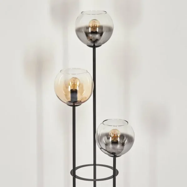 hofstein Koyoto Lampadaire Noir, 3 lumières* Lampes En Verre