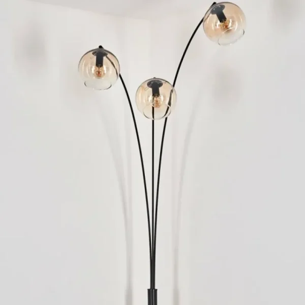 hofstein Koyoto Lampadaire Noir, 3 lumières* Lampes En Verre