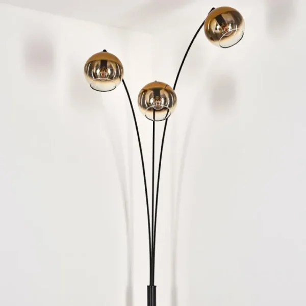 hofstein Koyoto Lampadaire Noir, 3 lumières* Lampes En Verre