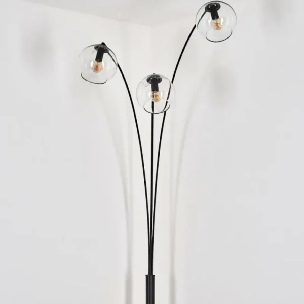 hofstein Koyoto Lampadaire Noir, 3 lumières* Lampes En Verre