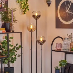 hofstein Koyoto Lampadaire Noir, 3 lumières* Lampes En Verre