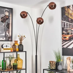 hofstein Koyoto Lampadaire Noir, 3 lumières* Lampes En Verre