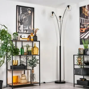 hofstein Koyoto Lampadaire Noir, 3 lumières* Lampes En Verre