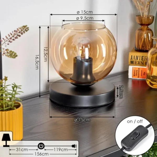 hofstein Koyoto Lampe à poser 15 cm Ambre, 1 lumière* Lampes En Verre