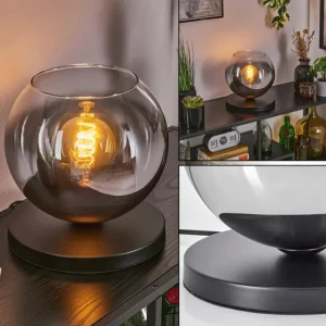 hofstein Koyoto Lampe à poser 25 cm Noir, 1 lumière* Lampes En Verre