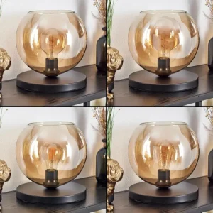 hofstein Koyoto Lampe à poser 25 cm Noir, 1 lumière* Lampes En Verre