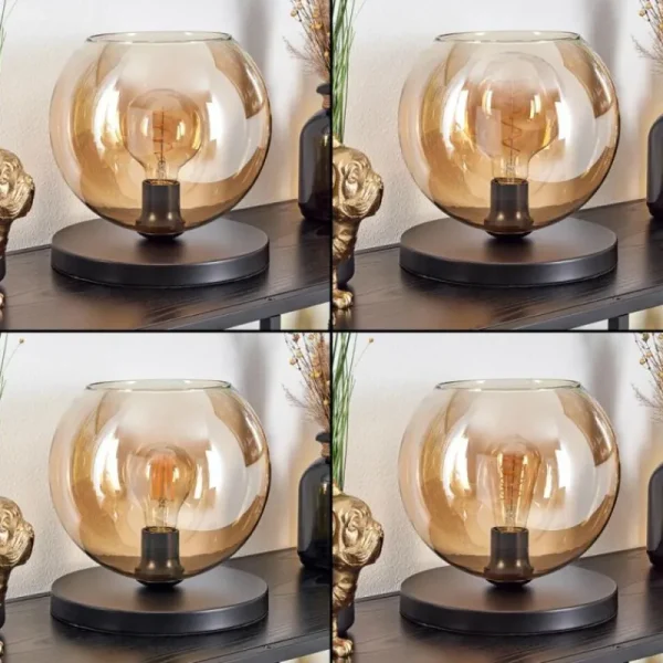 hofstein Koyoto Lampe à poser 25 cm Noir, 1 lumière* Lampes En Verre