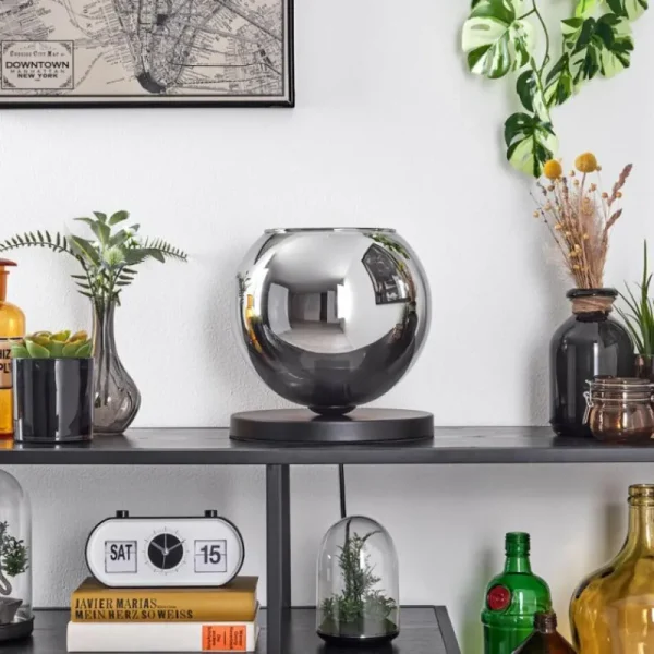 hofstein Koyoto Lampe à poser 25 cm Noir, 1 lumière* Lampes En Verre