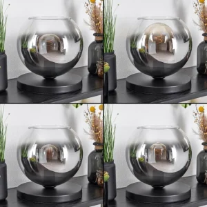 hofstein Koyoto Lampe à poser 25 cm Noir, 1 lumière* Lampes En Verre