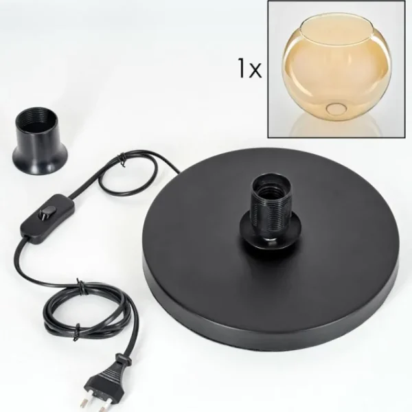 hofstein Koyoto Lampe à poser 25 cm Noir, 1 lumière* Lampes En Verre