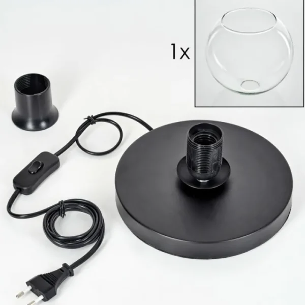 hofstein Koyoto Lampe à poser 20 cm Noir, 1 lumière* Lampes En Verre