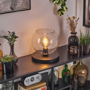 hofstein Koyoto Lampe à poser 25 cm Noir, 1 lumière* Lampes En Verre