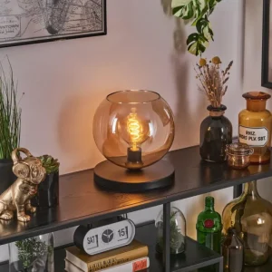 hofstein Koyoto Lampe à poser 25 cm Noir, 1 lumière* Lampes En Verre