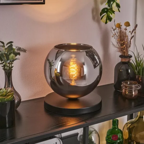 hofstein Koyoto Lampe à poser 25 cm Noir, 1 lumière* Lampes En Verre