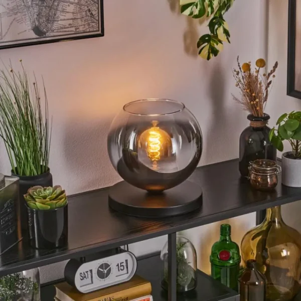 hofstein Koyoto Lampe à poser 25 cm Noir, 1 lumière* Lampes En Verre