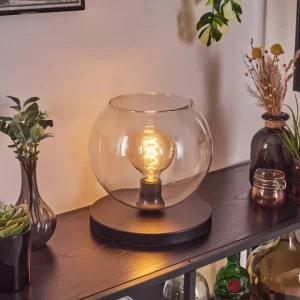 hofstein Koyoto Lampe à poser 25 cm Noir, 1 lumière* Lampes En Verre