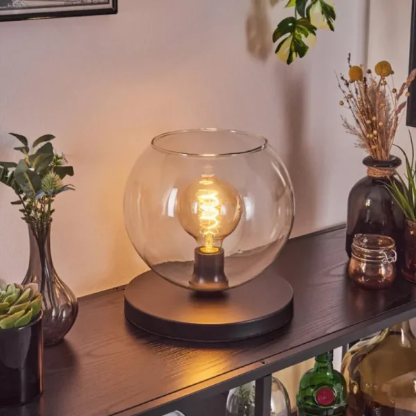 hofstein Koyoto Lampe à poser 25 cm Noir, 1 lumière* Lampes En Verre