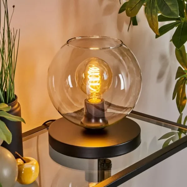 hofstein Koyoto Lampe à poser 20 cm Noir, 1 lumière* Lampes En Verre