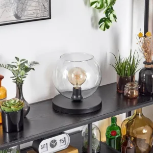 hofstein Koyoto Lampe à poser 25 cm Noir, 1 lumière* Lampes En Verre