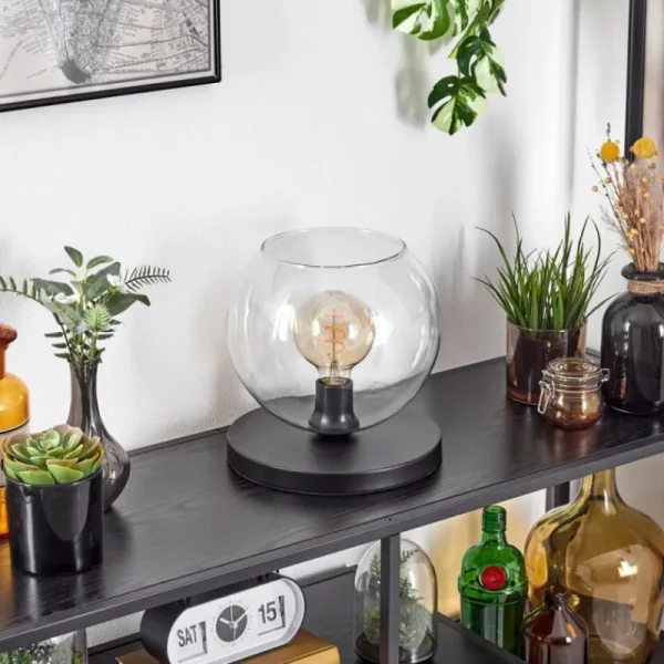 hofstein Koyoto Lampe à poser 25 cm Noir, 1 lumière* Lampes En Verre