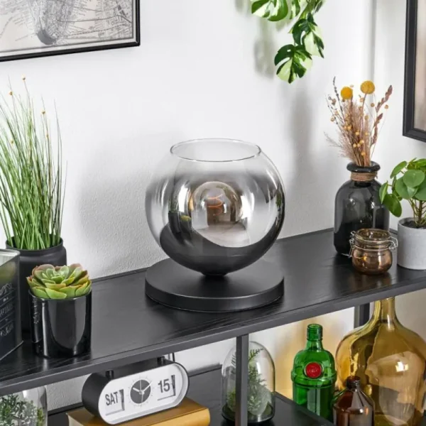 hofstein Koyoto Lampe à poser 25 cm Noir, 1 lumière* Lampes En Verre