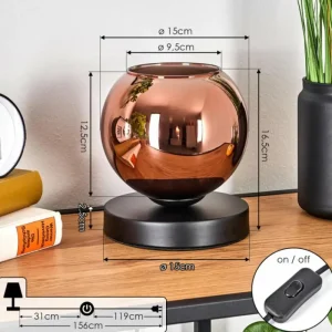 hofstein Koyoto Lampe à poser Noir, 1 lumière* Lampes En Verre
