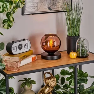 hofstein Koyoto Lampe à poser Noir, 1 lumière* Lampes En Verre