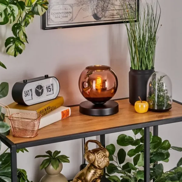 hofstein Koyoto Lampe à poser Noir, 1 lumière* Lampes En Verre