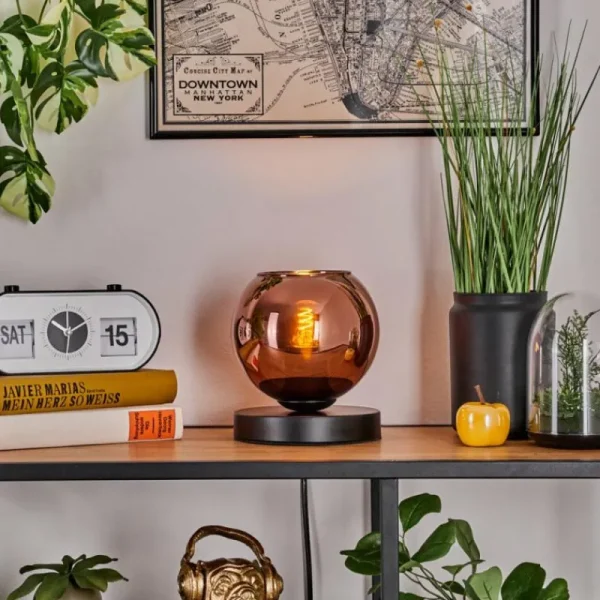 hofstein Koyoto Lampe à poser Noir, 1 lumière* Lampes En Verre