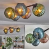 hofstein Koyoto Plafonnier, Boule lumineuse Bleu, Vert, Cuivré, 5 lumières* Lampes Modernes
