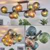 hofstein Koyoto Plafonnier, Boule lumineuse Bleu, Vert, Cuivré, 10 lumières* Lampes En Verre