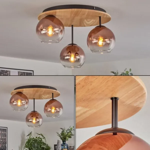 hofstein Koyoto Plafonnier, Boule lumineuse 40 cm Écru, Noir, 3 lumières* Lampes Modernes