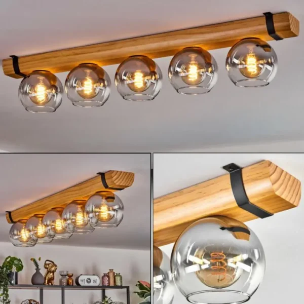 hofstein Koyoto Plafonnier, Boule lumineuse Écru, Noir, 5 lumières* Lampes Modernes
