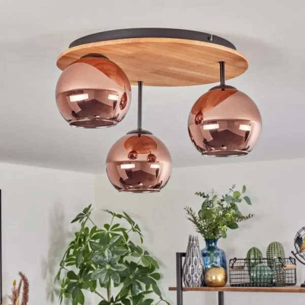 hofstein Koyoto Plafonnier, Boule lumineuse Écru, Noir, 3 lumières* Lampes Modernes