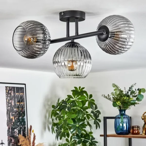 hofstein Koyoto Plafonnier, Boule lumineuse Clair, Fumé, 3 lumières* Lampes Modernes
