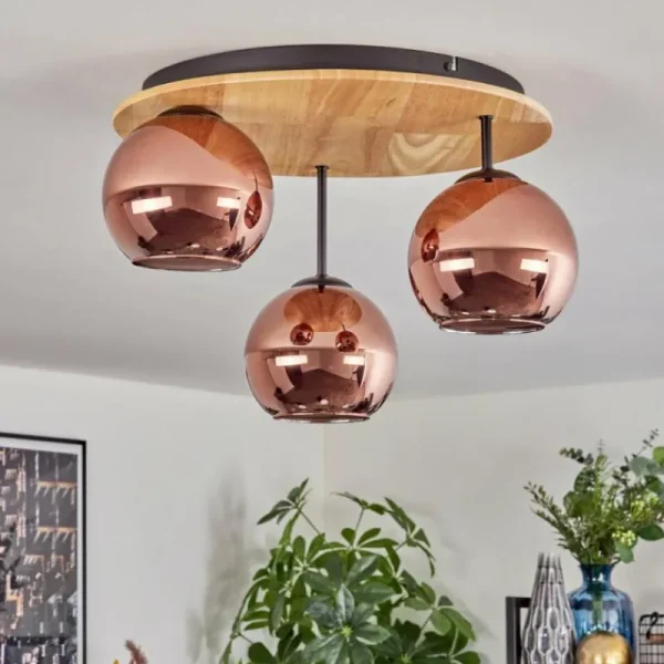 hofstein Koyoto Plafonnier, Boule lumineuse 40 cm Écru, Noir, 3 lumières* Lampes Modernes