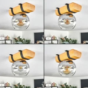 hofstein Koyoto Plafonnier, Boule lumineuse Écru, Noir, 1 lumière* Lampes Modernes